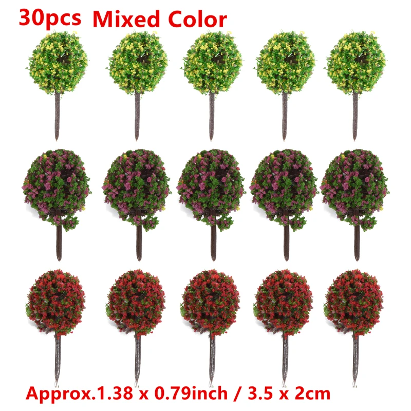 Trees Model Train Railroad Decor Scenery Landscape HO-OO Scale Building Static Grass Tufts Miniature Scenery Wildflowers Flower 