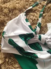 Swimsuit Bikini-Sets Reversible-Bottom SEASELFIE Two-Pieces Green Leaf-Print Sexy Beach