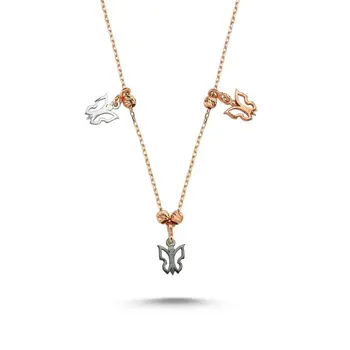 

Angemiel 925 Sterling Silver Butterfly Pattern Sterling Dangle Necklace-Rose Gold Plated