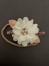 Diademas de flores para bebé, cintas elásticas de nailon hechas a mano con flores para niña recién nacida, 3 estilos