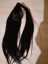 BHF-coleta de cabello humano para mujer, máquina de cabello Remy liso europeo, peinados de coleta, cabello Natural de 100g 100%, cola de caballo con Clip en extensiones