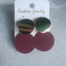 JIOFREE-pendientes de Clip no perforado para mujer, aretes de Metal dorado y negro, Clips redondos llamativos para oreja, regalo de fiesta