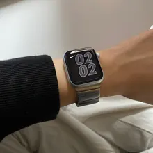 Correa de lujo para Apple watch, banda de 44mm y 40mm para iWatch de 38mm y 42mm, pulsera de reloj de acero inoxidable para Apple watch 5 6 se 3 4