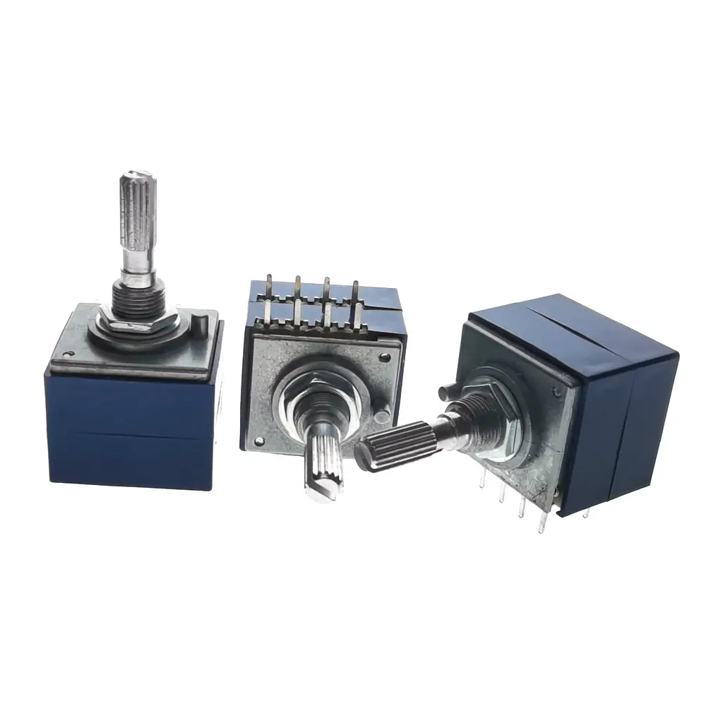 

1Pc 27 Type 8Pin Precision Chip Resistor Enthusiast Stepping Japan ALPS RH2702 50KA100KA250KA Double Volume Potentiometer Knurl