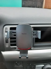 Baseus-Soporte de teléfono móvil para coche, base de teléfono con rejilla de ventilación/ranura para CD, de Metal Gravity, para iPhone y Samsung