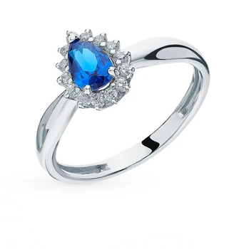 

Silver ring with cubic zirconia sunlight sample 925