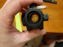 Mira óptica de caza táctica para exteriores, objetivo iluminado con punto rojo, Picatinny, 20MM, Weaver carril, para Arco, 10,7 m/100m, visualización rifle, 1x22