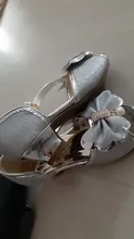 Zapatos de cuero de princesa para niñas, zapatillas de tacón alto informales con purpurina de flores, Nudo de mariposa, azul, rosa y plateado, 2020