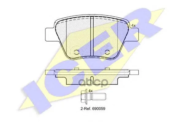 181967_колодки Дисковые Задние! Audi A3, Vw Golf,Skoda Yeti/Superb, Seat Leon 1.2-3.2 08 Icer 181967 Icer арт. 181967
