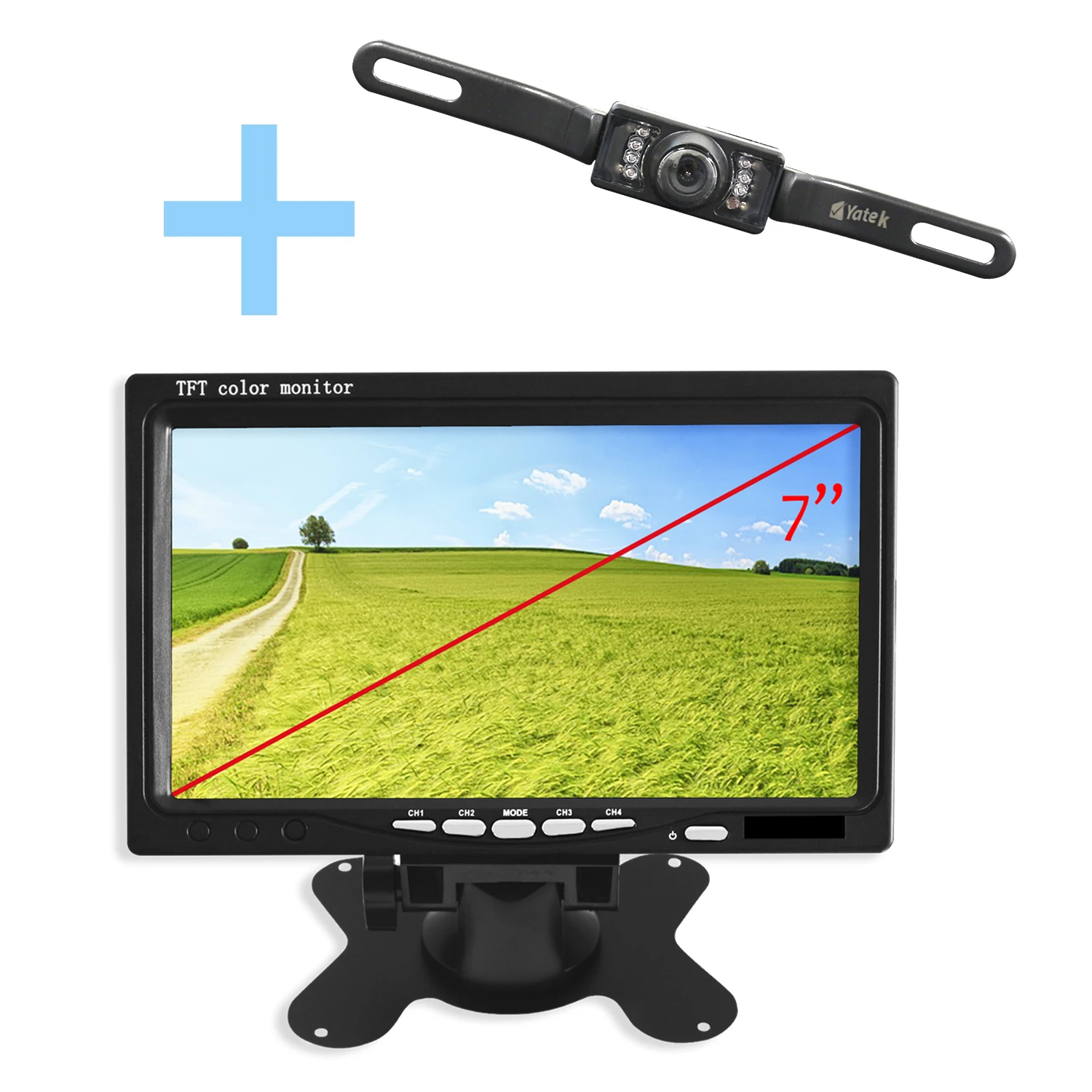 Camera + rear vision or reversing monitor with Tilting's surface and 7 &quotTLF/LCD color Black | Электроника