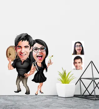 

Personalized Valentine Caricature Of Wall Sticker (50x70cm) 18 Souvenir Custom Design Funny Fun Lovers Co Reliable