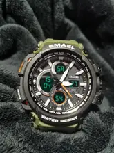 Quartz Watches Sport-Wristwatch Dual-Time-Display Digital SMAEL Analog Waterproof Camouflage