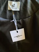 Jacket Short Winter Coat Faux-Leather Mozuleva Black Women Retro PU Turn-Down-Neck Loose