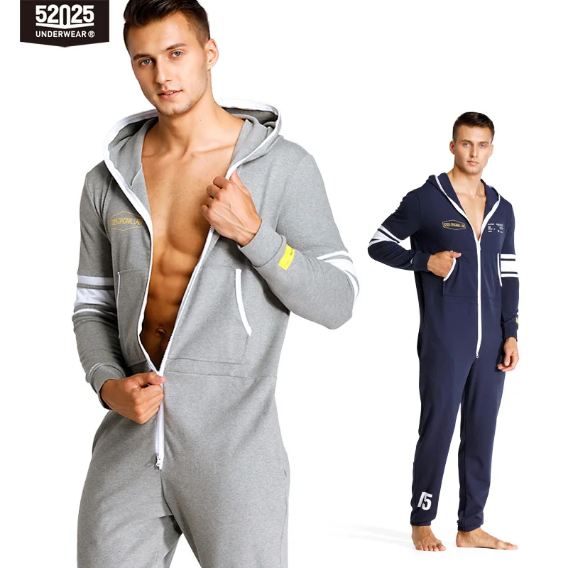 Pyjama Une Pièce Homme En Peluche Douce - Combinaison De Nuit Confortable Avec Fermeture éclair - Idéal Hiver