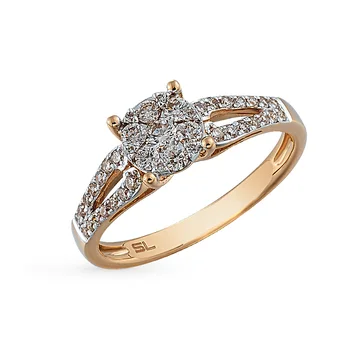 

Gold ring with diamonds sunlight sample 585
