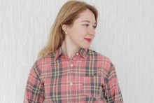 Plaid Shirt Tops Long-Sleeve Office Women Coat Loose Ladies Karsany And