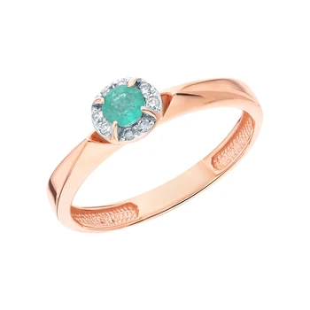 

Gold ring with emeralds and diamonds sunlight sample 585