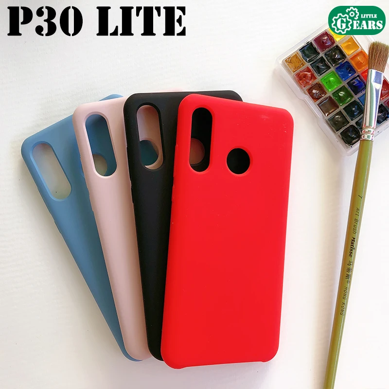 Жидкий силиконовый чехол для Huawei P30 Lite Мягкий защитный высококачественные