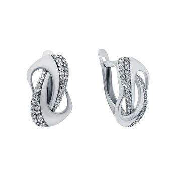 

Silver earrings with cubic zirconia sunlight sample 925 test