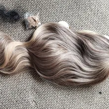 HENRY MARGU largas-pelucas de cabello ombré ondulado para mujer cabello sintético Natural, pelucas de Cosplay diarias de parte media, resistentes al calor