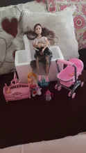 Cuna de combinación para madre e hijo de Barbies para mujeres embarazadas, silla colgante pequeña de 11,5 pulgadas, acceso de juguete de plástico, novedad de 2020