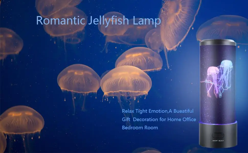 3d night light Color Changing Aquarium Tank Simulation Relaxing Mood Jellyfish LED Night Light Lamp in Bedroom for Boys Girls Birthday Gifts night lamp