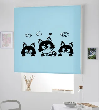 

Blind Iroa roll Child/three kittens! ROLLER BLINDS TRANSLUCENT! (SKY BLUE 100X175)