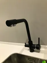 Grifo con filtro negro y purificador de latón para cocina, rociador doble de agua potable, CON MEZCLADOR de fregadero, modelo Torneira