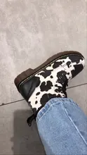 Las mujeres botas de moto Otoño de moda de invierno de Color sólido de botas Martin botas de las mujeres de alta calidad cómodo estampado de vaca botas de mujer