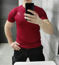 Camiseta deportiva de manga corta para hombre, ropa de entrenamiento de secado rápido, medias de compresión transpirables para trotar, chándal de Fitness para gimnasio, novedad de verano