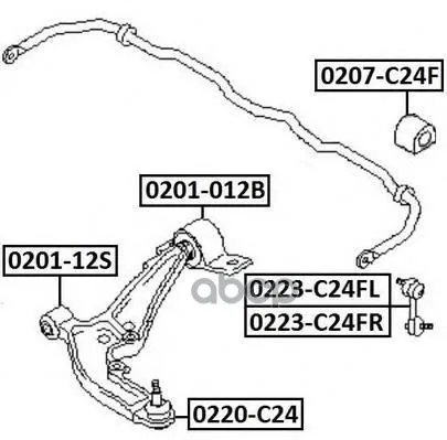 Тяга Стабилизатора | Перед Прав | Nissan: Serena C24nissan Serena C24 1999-2004 ASVA арт. 0223C24FR