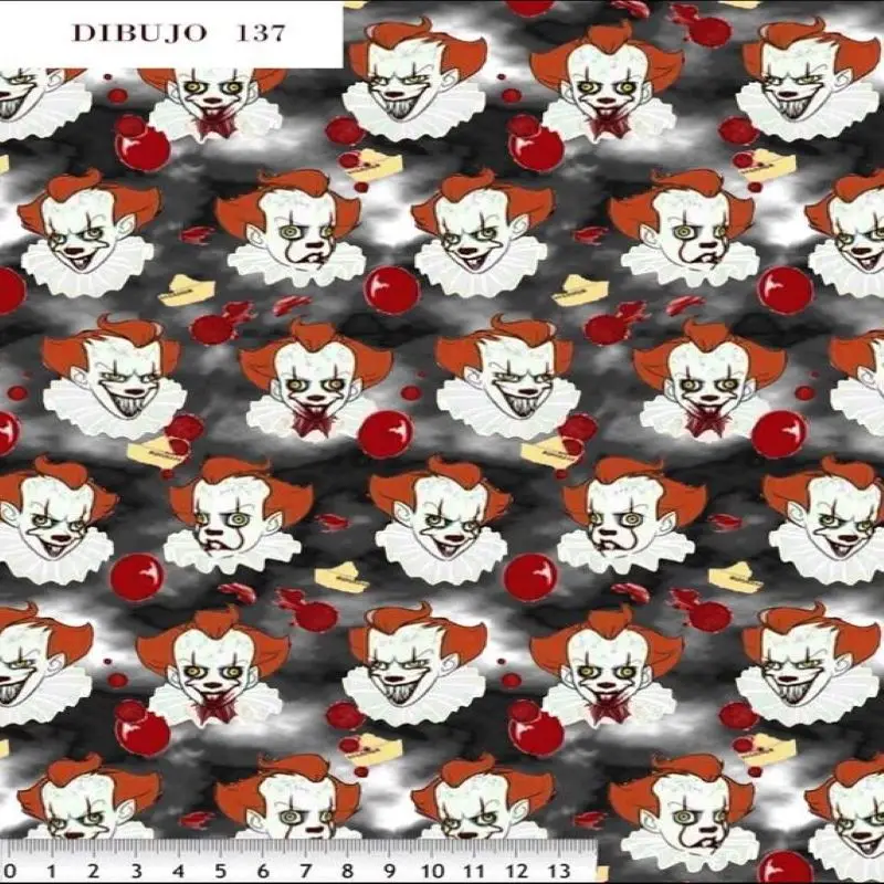 Tessuti Di Cotone, Tessuto Al Metro, 1 Metro X 140 Cm, Tessuto Stampato, Tessuto Terrore, Maschere, Artigianato, Lavoro