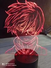 Lamp Bedroom-Decor Gift Led-Night-Light Acrylic Academia Face-Design Anime Shoto Todoroki
