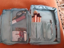 FUDEAM-bolsa de viaje multifunción de poliéster para mujer, organizador de artículos de tocador, bolsa de cosméticos portátil, estuche de maquillaje