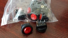 Promotion!10pcs Red Light ON-OFF SPST Round Rocker Switch 220v 12v