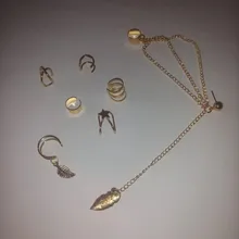 7 Uds. De pendientes de Clip para la oreja, sin perforación, con hojas de estrella dorada, para mujeres, accesorios de joyería para el cartílago falso Simple