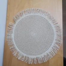 Table Placemat Mats Embroidery Coffee-Cup Non-Slip Heat-Insulation 38cm Round 1pcs Dessert-Pan