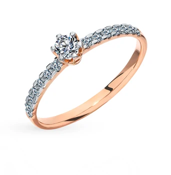 

Gold ring "diamonds of Yakutia" sunlight sample 585