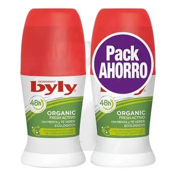 

Roll-On Deodorant Organic Extra Fresh Activo Byly (2 uds)
