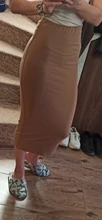 Summer Skirts Midi Bodycon Cotton Pencil High-Waist Double-Layers Womens Saia Colysmo