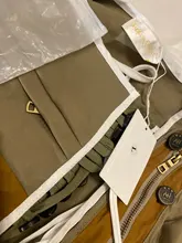 Coats Lantern Irregular-Jacket Collar TWOTWINSTYLE Patchwork Long-Sleeve Women Square