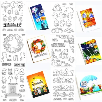 

Halloween autumn Clear Silicone Stamp / seal for DIY Scrapbooking / Album Decorative Clear Stamp Sheets A505