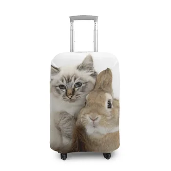 

Cover for suitcase 3D cat and rabbit