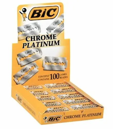 

100 BIC CHROME PLATINUM DOUBLE EDGE RAZOR BLADES