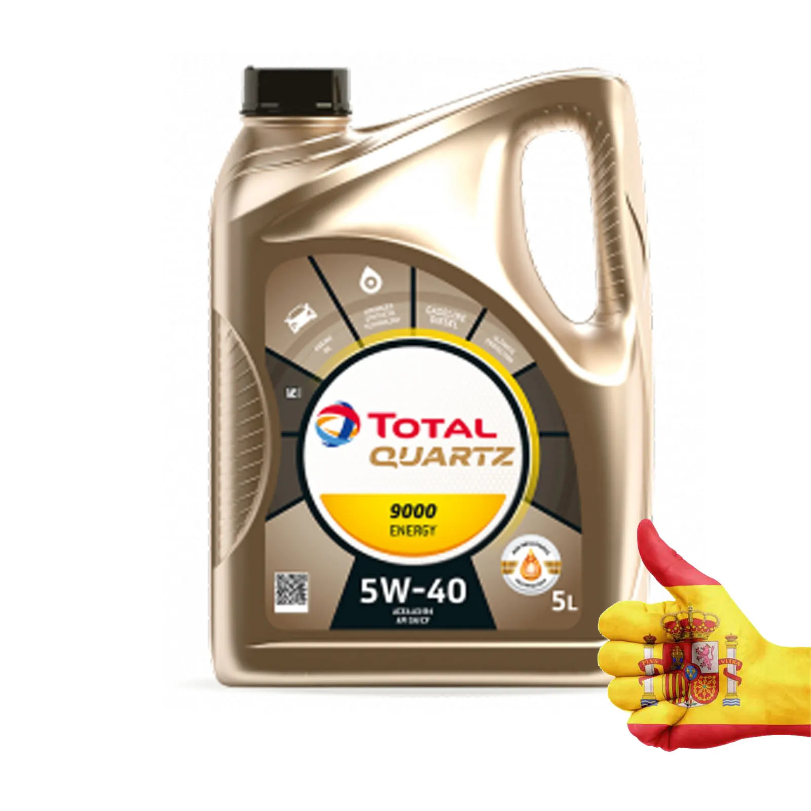 Olio Motore Lubrificante Quarzo Totale 9000 Energia 5W40 5L - Porsche - Bmw - Mb-Vw-Olio B4-Car
