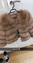 Maomaokong-Chaleco de piel de zorro Real Natural para mujer, 50CM, chaleco de piel de invierno, chaqueta, prendas de vestir a la moda silm, Chaleco de piel de zorro Real