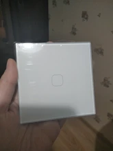 Minitiger-Panel de cristal de lujo, Interruptor táctil de pared estándar europeo, 1 entrada, 1 vía