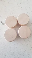 Wooden Cabinet Wardrobe-Knobs Drawer-Handle Furniture Hardware Round Natural for 8/12pcs