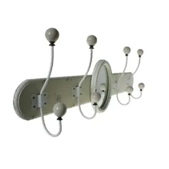 

Hanger wall coat rack with mirror rustic style. Measures: 27x75x11 cm.
