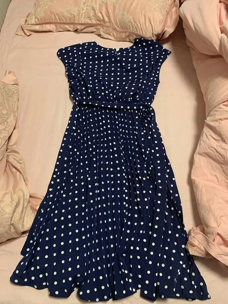 Robe Bohème Pois Bleue